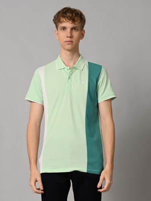 KILLER Solid Men Polo Neck Light Green T-Shirt