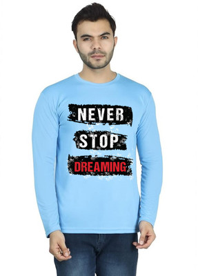 ManGOD Printed Men Round Neck Blue T-Shirt