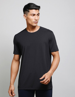JOCKEY Solid Men Round Neck Black T-Shirt