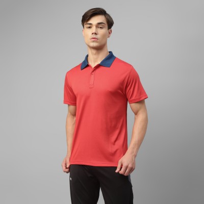 DIDA Solid Men Polo Neck Red T-Shirt