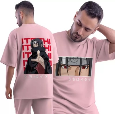 AVA Fashion Printed Men Round Neck Pink T-Shirt