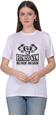 BOOOSTAM PRODUCT Printed Women Round Neck White T-Shirt