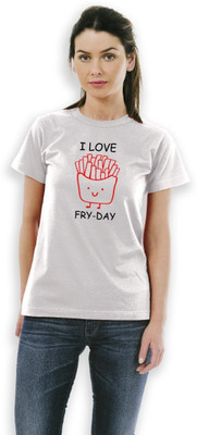 HouseOfCommon Printed, Typography Women Round Neck White T-Shirt