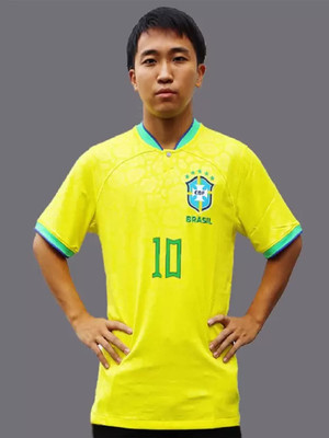 teky Typography Men Mandarin Collar Yellow T-Shirt