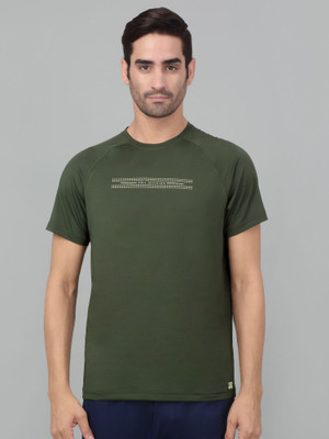 CANTABIL Printed Men Round Neck Dark Green T-Shirt