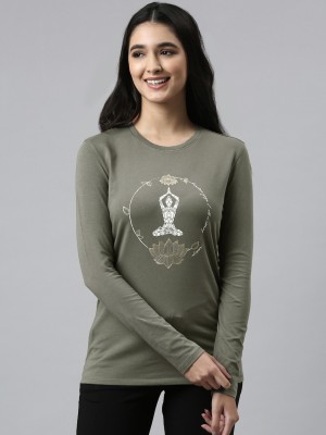 Enamor Graphic Print Women Round Neck Grey T-Shirt