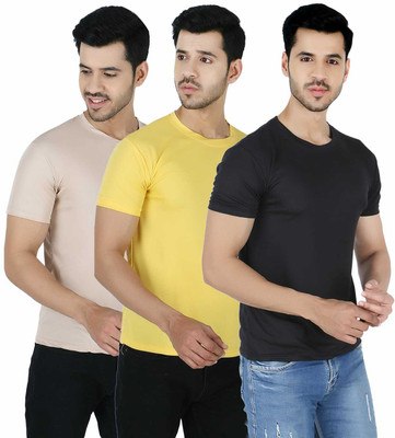 Newsingh Solid Men Round Neck Red T-Shirt