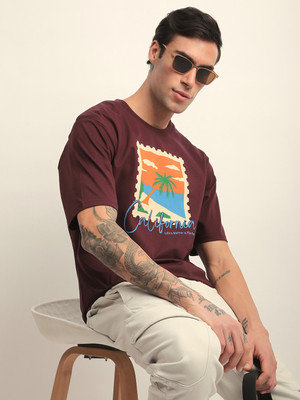 DIFFERENCE OF OPINION Printed Men Round Neck Multicolor T-Shirt