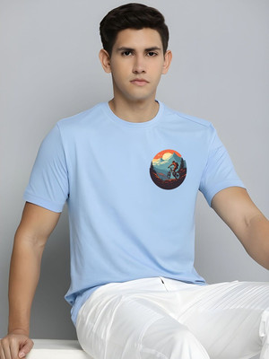 SZN Graphic Print Men Round Neck Light Blue T-Shirt
