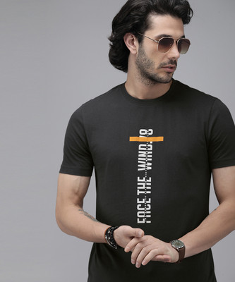 Roadster Graphic Print, Printed Men Round Neck Black T-Shirt