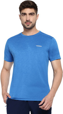 VAN HEUSEN Solid Men Round Neck Blue T-Shirt