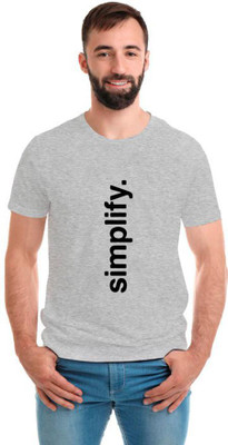 SmarTee Street Typography Men Round Neck Grey T-Shirt