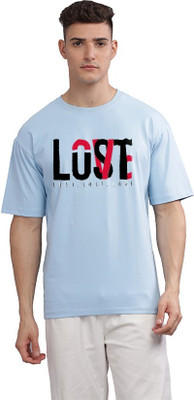 SolaceActive Printed Men Round Neck Reversible Light Blue T-Shirt