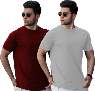 JUGULAR Solid Men Round Neck Multicolor T-Shirt