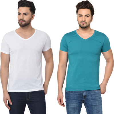 Adorbs Trend Solid Men V Neck Multicolor T-Shirt