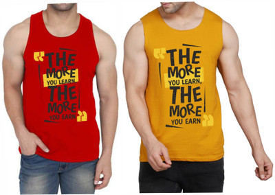 Restore Printed Men Scoop Neck Red, Brown, Multicolor T-Shirt