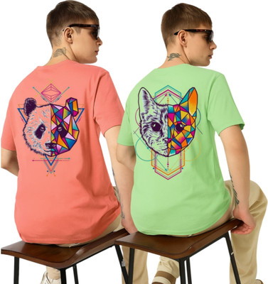 Kasendra Graphic Print Men Round Neck Multicolor T-Shirt