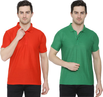 KEOTI Solid Men Polo Neck Green T-Shirt