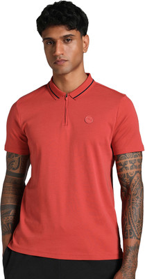 PUMA Solid Men Polo Neck Red T-Shirt