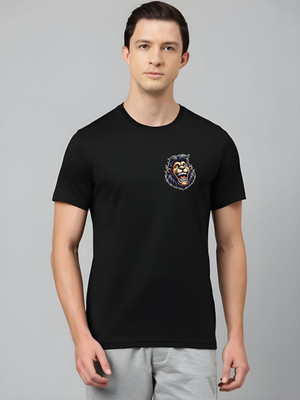 SZN Graphic Print Men Round Neck Black T-Shirt