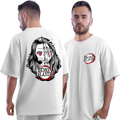 DUDEME Printed Men Round Neck White T-Shirt