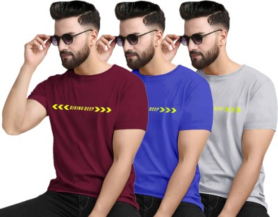 MOLASUS Printed Men Round Neck Multicolor T-Shirt