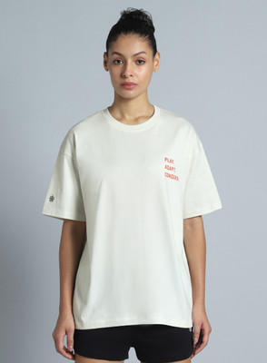 Cult Typography Women Round Neck White T-Shirt