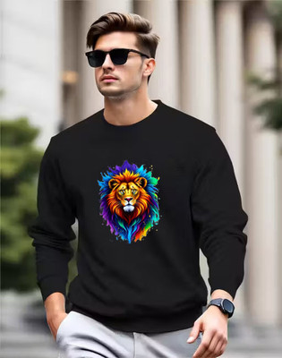BubbleTwyst Printed Men Round Neck Black T-Shirt