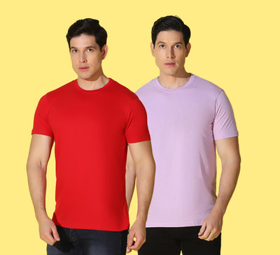 WOOSTRO Solid Men Round Neck Multicolor T-Shirt