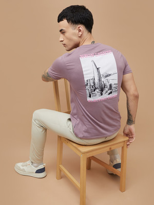 Fame Forever by Lifestyle Printed Men Round Neck Purple T-Shirt