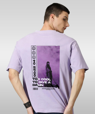 METRONAUT Printed Men Round Neck Purple T-Shirt