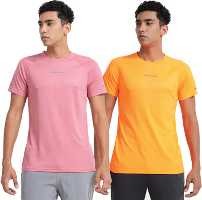 MANAAC Solid Men Round Neck Reversible Multicolor T-Shirt