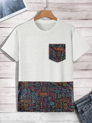 AKSHILU ENTERPRISE Printed Men Round Neck Multicolor T-Shirt