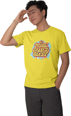 Streetfluencer Printed Men Round Neck Yellow T-Shirt