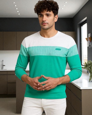 Autna Printed Men Round Neck Green T-Shirt