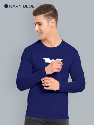 London Crew Solid Men Round Neck Navy Blue T-Shirt