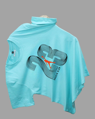 DRIPTHREAD Printed Men Round Neck Blue T-Shirt