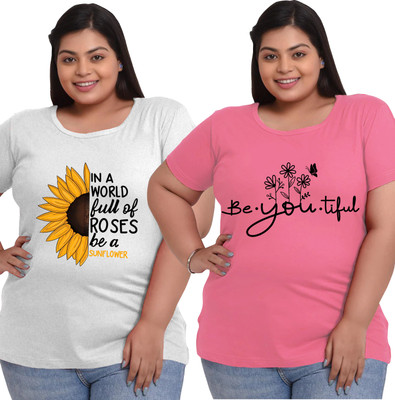 Elite soul Printed Women Round Neck Multicolor T-Shirt