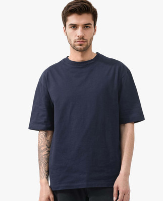 RARE RABBIT Graphic Print Men Crew Neck Dark Blue T-Shirt