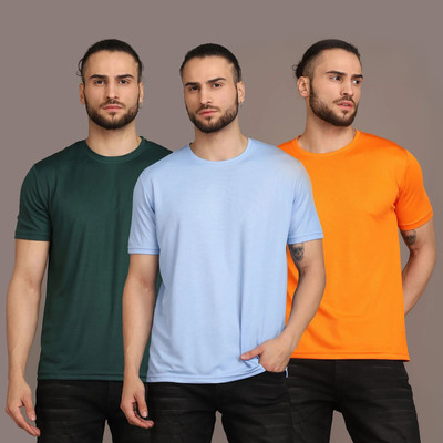 Lakshya Fashions Solid Men Round Neck Multicolor T-Shirt