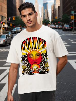 Bene Kleed Graphic Print Men Round Neck White T-Shirt
