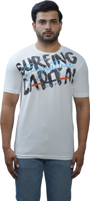 CODE-9 Typography Men Round Neck White T-Shirt