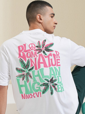 HIGHLANDER Printed Men Round Neck White T-Shirt
