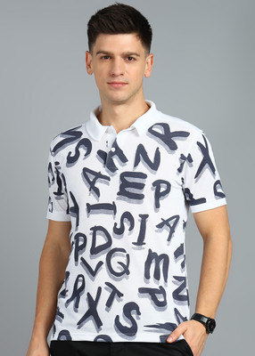 METRONAUT Printed Men Polo Neck White T-Shirt