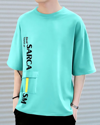 Bolderift Typography Men Round Neck Green T-Shirt