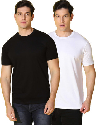 WOOSTRO Solid Men Round Neck Multicolor T-Shirt