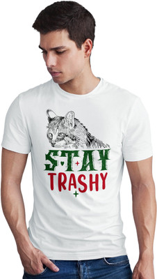 Seek Buy Love Printed Men Round Neck White T-Shirt