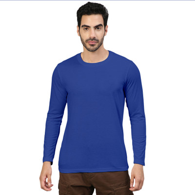 FTX Solid Men Round Neck Light Blue T-Shirt