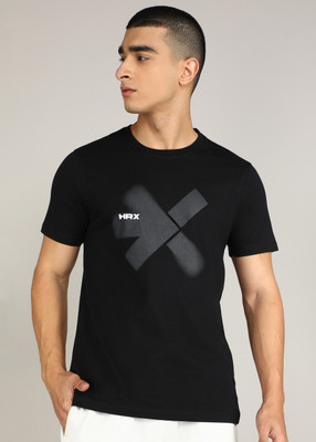 HRX by Hrithik Roshan Graphic Print Men Round Neck Black T-Shirt