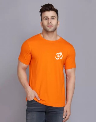 LIVAX COTTY Graphic Print Men Round Neck Orange T-Shirt